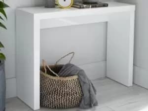 Image of LPD Puro White High Gloss Console Table Flat Packed