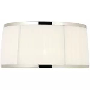 Image of 13' Luxury Round Tapered Lamp Shade White Pleated Organza Fabric & Antique Brass