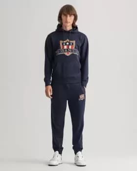 Image of GANT Men Banner Shield Sweatpants (S) Blue