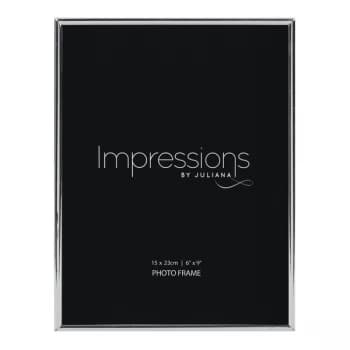 Image of 6" x 9" - Impressions Thin Silver Plated Photo Frame