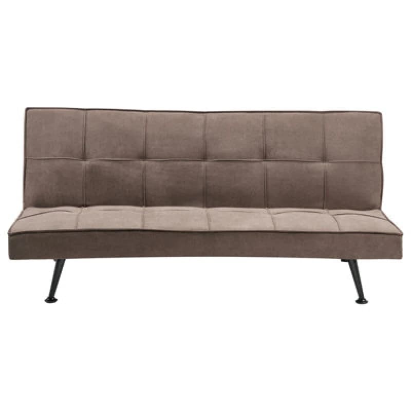 Image of Beliani Sofa Bed 3 Seater Hasle Fabric Brown