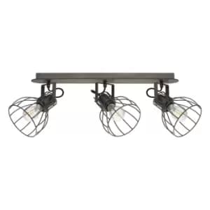 Image of Flush Ceiling Light Colour Brown Silver Shade Silver Steel Bulb E27 3x40W