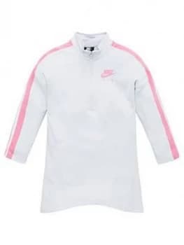 Image of Nike Sportswear Air Older Girls 1/2 Zip Dress - Off White, Size XS, 6-8 Years, Women