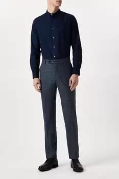 Image of Slim Fit Navy Textured Smart Trousers
