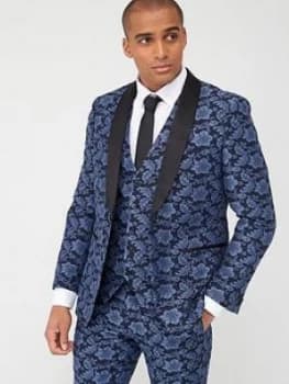 Image of Skopes Tailored Morrissey Floral Jacquard Jacket - Navy