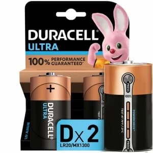 Image of Duracell Ultra Power Batteries D 2 Pack