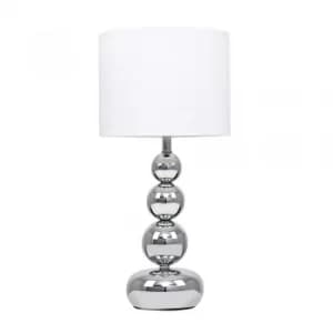 Image of Marissa Chrome Touch Table Lamp with White Shade