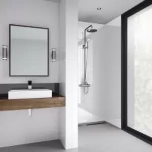 Image of Mermaid Gloss Laminate Shower Wall Panel Square Edged 2420mm x 1200mm in White