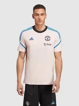 Image of Adidas Mens 22/23 Manchester United Training Tee, Black/Multi Size M Men