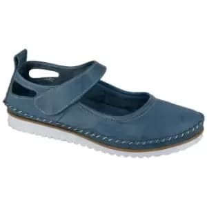 Image of Mod Comfys Womens/Ladies Softie Leather Casual Shoes (8 UK) (Blue)