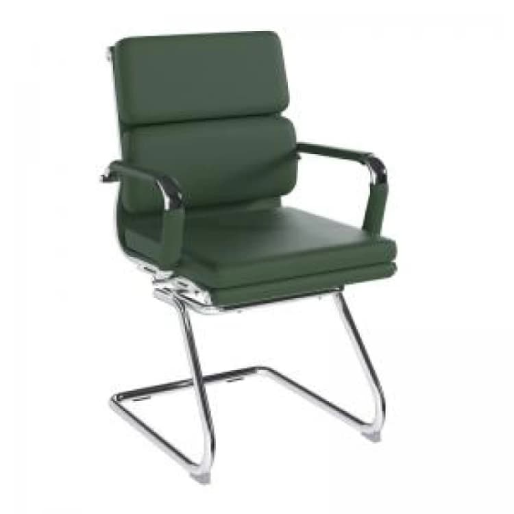 Image of Nautilus Designs Avanti Medium Back Bonded Leather Cantilever Visitor EXR41698NA