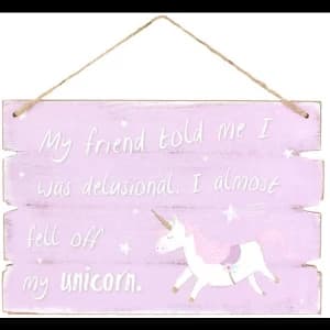 Image of Purple Unicorn Hanging Sign