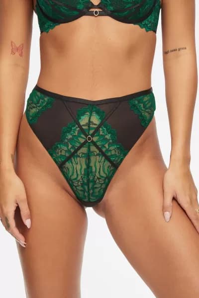 Image of Ann Summers Nightfall High Waist Thong Green
