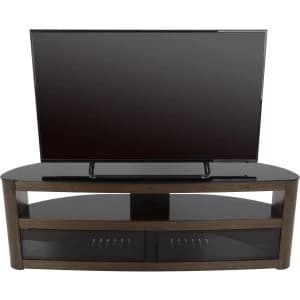 Image of Burghley Affinity Curved TV Stand 1500 Walnut / Black Glass