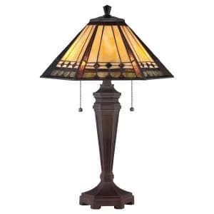 Image of 2 Light Tiffany Desk Lamp Bronze, E27
