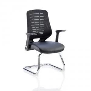 Image of Sonix Relay Cantilever With Arms Leather Seat Black Back Ref BR000119