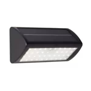 Image of Solar LED Wall Light with PIR Sensor Black