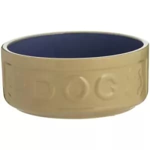 Image of Mason Cash Cane & Blue Lettered Dog Bowl 15cm