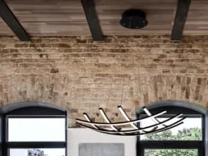 Image of Trama Ii LED Designer Pendant Light Criss Cross Grid Style Matt Black Dimmable, 78cm