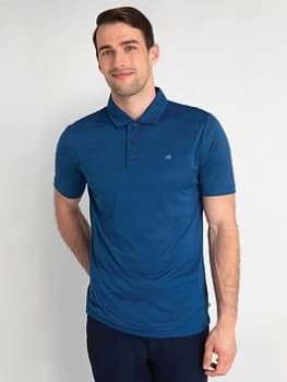 Image of Calvin Klein Golf Shadow Stripe Polo - Blue Size L, Men