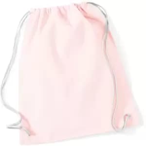 Image of Westford Mill - Cotton Gymsac Bag - 12 Litres (One Size) (Pastel Pink/White)