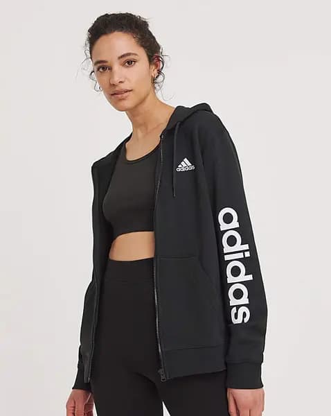 Image of Adidas adidas Essentials French Terry Hoodie Black/White Female S8/10 AE02901