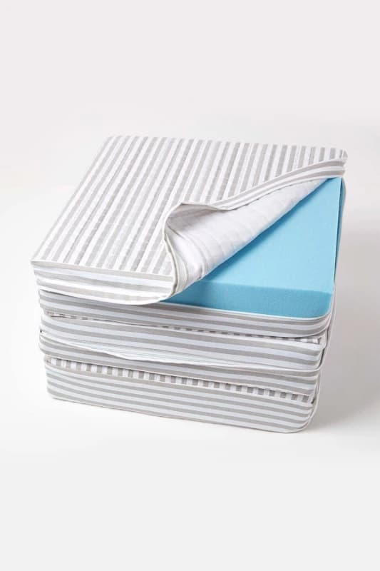 Image of Homescapes Quilted Cotton 3 Seater Orthopaedic Booster Cushion Cover in Grey Grey Unisex