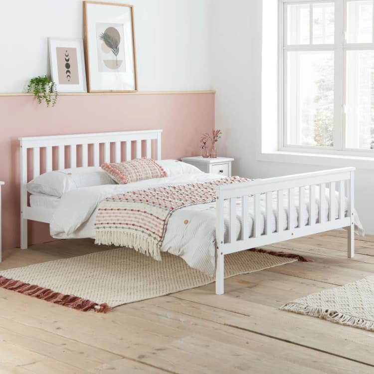 Image of Birlea Oxford 4ft6 Double White Wooden Bed Frame