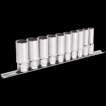 Image of Sealey 10 Piece 3/8" Drive Deep Total Drive Spline TRX Star Socket Set 3/8"