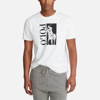 Image of Polo Ralph Lauren Mens Slim Fit Polo Club Crewneck T-Shirt - White - M