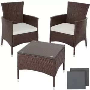 Image of Tectake Lucerne Rattan Bistro Set - Brown/Cream
