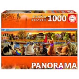 Image of Cats on the Quay Panorama Jigsaw Puzzle (1000 Pieces)