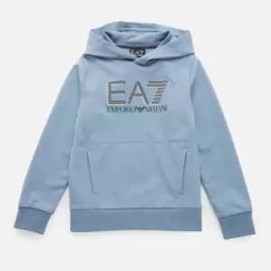 Image of EA7 Boys' Train Visibility Hoodie - Blue - 12 Years