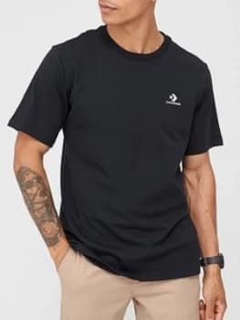 Image of Converse Embroidered Star Chevron Left Chest Tee - Black Size M Men