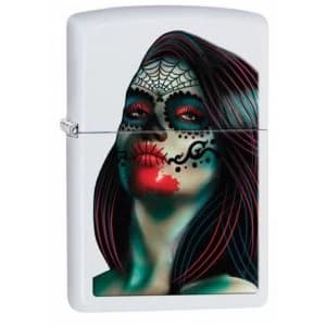 Image of Zippo Gothic Lady Classic White Matte