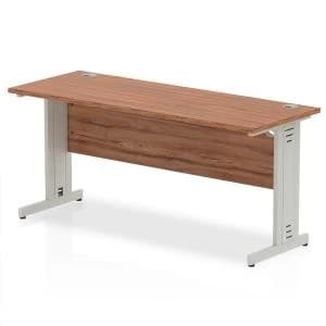 Image of Trexus Desk Rectangle Cable Managed Silver Leg 1600x600mm Walnut Ref