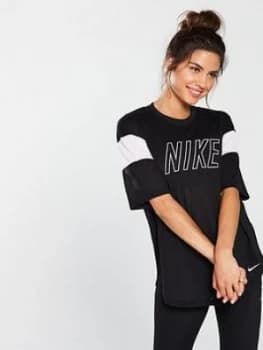 Image of Nike Training Vintage Tee Black White Black Size L Women
