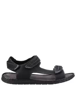 Image of Hush Puppies Neville Quarter Strap Sandal, Black, Size 9, Men