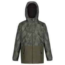 Image of Regatta Green 'Selwyn' Waterproof Printed Hooded Jacket - age 3-4
