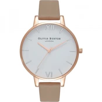 Image of White Dial Rose Gold Silver & Sand Watch