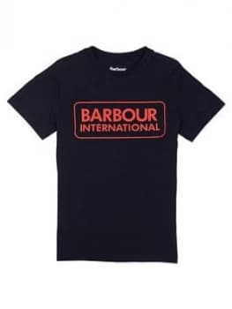 Image of Barbour International Boys Essential Logo T-Shirt - Black, Size 8-9 Years