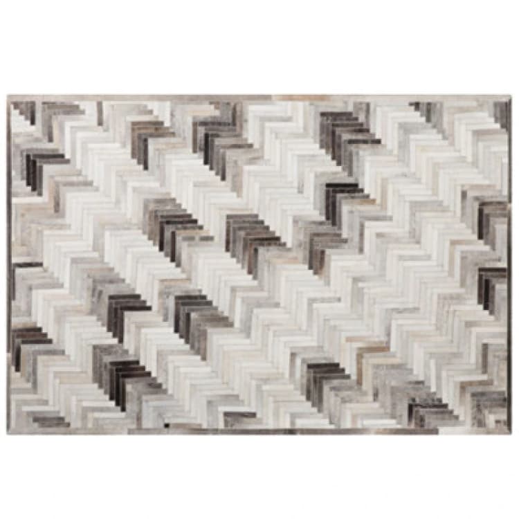 Image of Beliani Rug Arsuz Grey 140 X 200 Cm Leather
