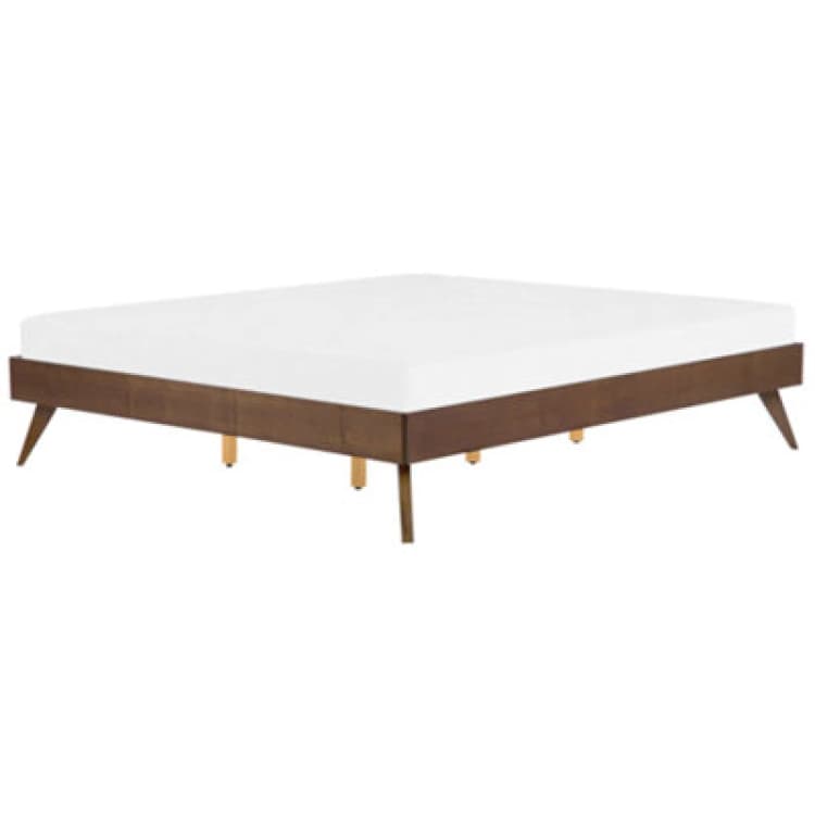 Image of Beliani Bed Without Headboard Berric 180 X 200 Cm (Eu Super King) Dark Ash Wood