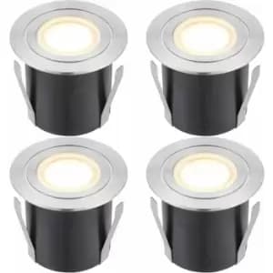 Image of 4 pack Recessed IP67 Guide Light - 1.2W Warm White LED - Stainless Steel