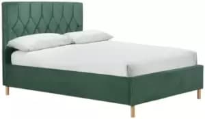Image of Birlea Loxley Small Double Ottoman Fabric Bed Frame - Green