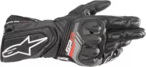 Image of Alpinestars SP-8 V3 Motorcycle Gloves, black-white Size M black-white, Size M