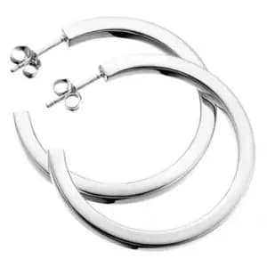 Image of Beginnings Sterling Silver E165 Square Cut Hoop Earrings