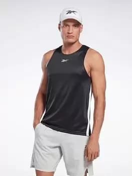 Image of Reebok Workout Ready Mesh Tank Top, Black, Size XS, Men