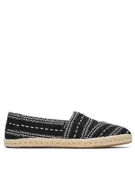 Image of TOMS Alpargata Rope Espadrille - Black Multi, Black, Size 7, Women