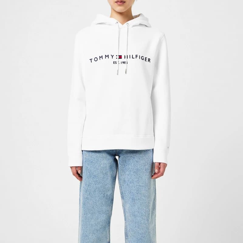 Image of Tommy Hilfiger Heritage Cotton-Blend Jersey Hoodie - XL White Hoodies and Sweatshirts female WW0WW31998YBR XL